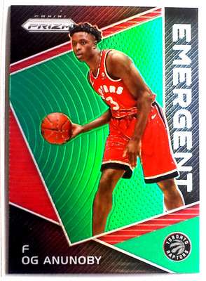 Og Anunoby 2017-18 Panini Prizm Green Emergent Refractor #EM-OGA - NY Knicks