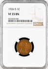 1926-S Lincoln Wheat Cent -  VF35 BN NGC - Copper Coin, Penny