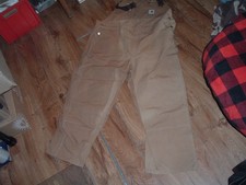 CARHARTT BIBS 46X30 DOUBLE KNEE BROWN DUCK CANVAS