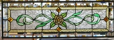 Stained Glass Transom window HANGING PANEL  34 1/2 X 12 including the hooks
