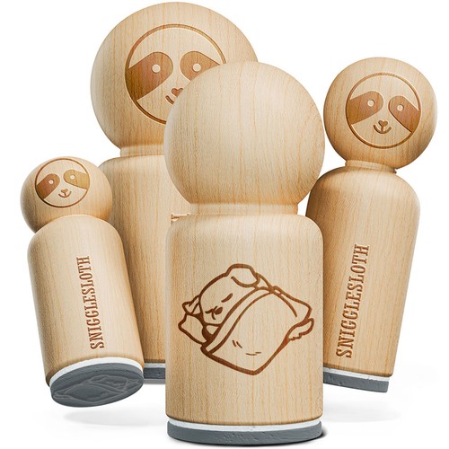 Sniggle Sloth Mini Garden Gnome Rubber Stamp - 1/2 Inch Craft Stamp For Journals & Planners