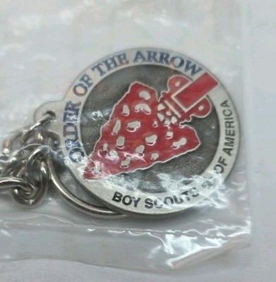 Order Of Arrow Key Ring Stainless Steel Keychain BSS Scouts Of America 1996 NEW