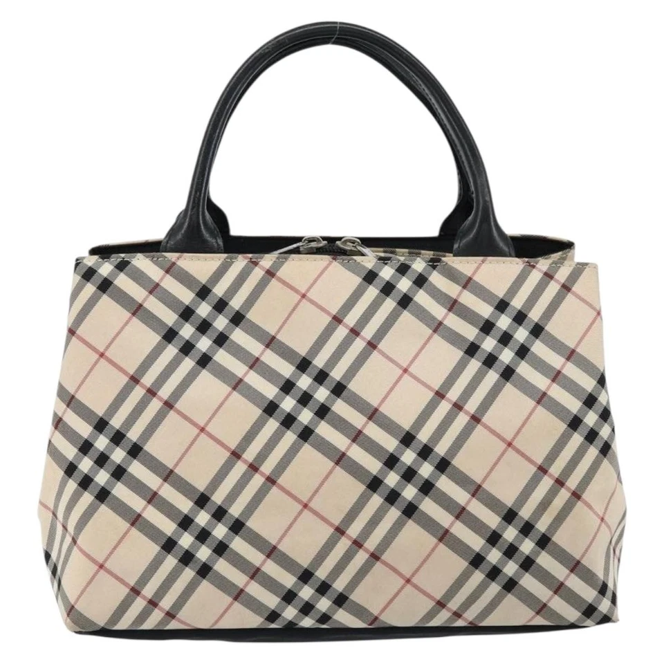 Auténtico bolso de mano BURBERRY Nova Check etiqueta azul nailon beige plata bs30323 Foto 3 de 4
