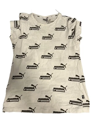 PUMA T-Shirt Femme Blanc Logo Casual (EU 36, INT S) - Photo 1/4