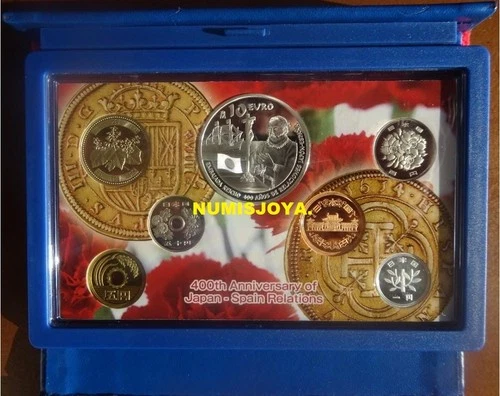 10 EURO 2013 400 YEARS RELATIONS SPAIN JAPAN COMPLETE SET 7 COINS VERY RARE
