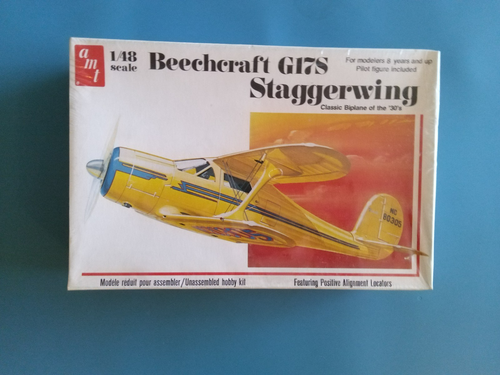 AMT Beechcraft G17S Staggerwing MODEL KIT -- 1/48 Scale, Sealed Box ...