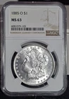 1885-O New Orleans Morgan Silver Dollar MS63 NGC
