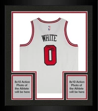 Framed Coby White Chicago Bulls Signed Nike Association Edition Swingman Jersey