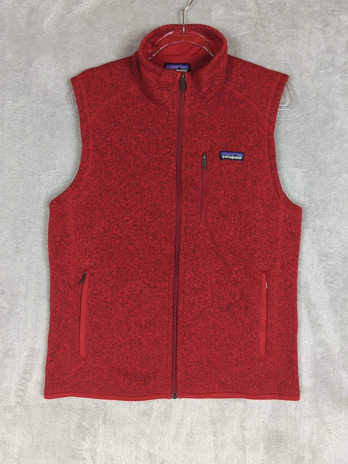 Patagonia Better Sweater Knit Vest Mens size M Heather Red hiking camping
