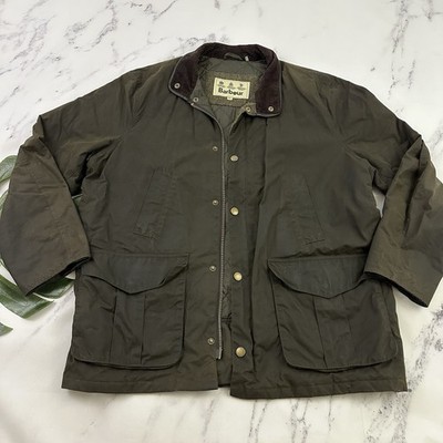 Barbour Mens Hereford Jacket Size XXL Olive Green Waxed Oiled
