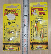 5-26 Lot of 2 Northland Ice Fishing Forage Minnow 1/16 & 1/8oz Golden Perch