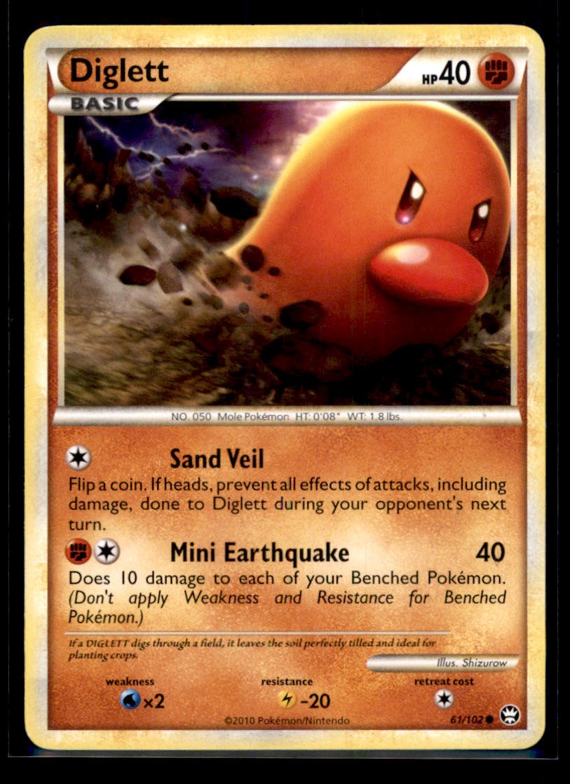 DIGLETT 61/102 COMMON HGSS TRIUMPHANT POKEMON LP