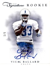 2012 Panini Prime Signatures #227 Vick Ballard Autographs Platinum #/5
