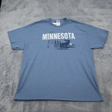 Minnesota Shirt Mens XL Blue Gildan Short Sleeve Crew Neck Ultra Cotton Tee