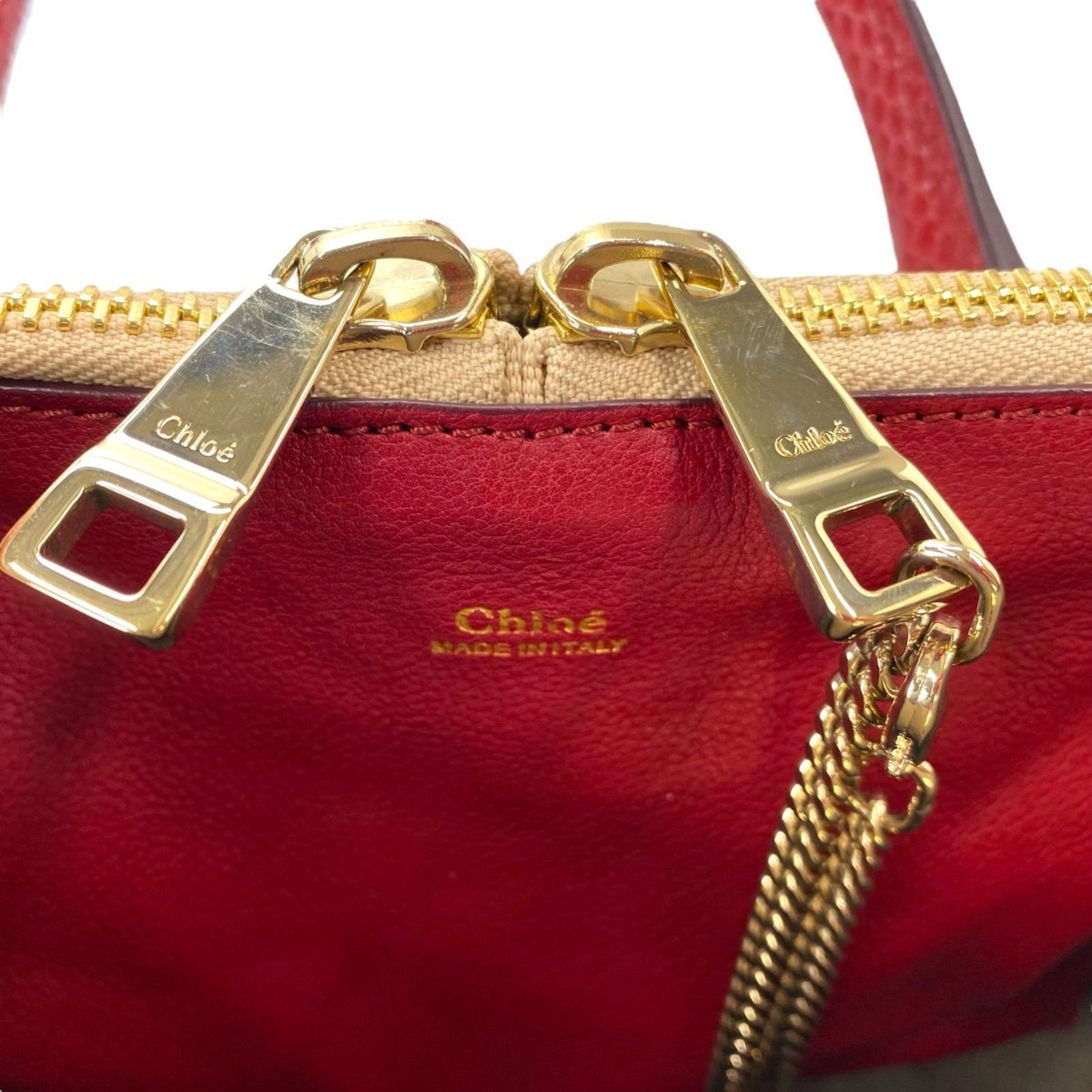 ハンドバッグ Chloe Handbags Women Leather Red/Dark Red Chloe Red Leather Tote Bag 36cm Handbag Classic Style Italy