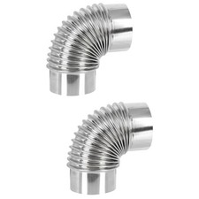 2pz Canna fumaria stufa acciaio inox scarico camino antiruggine gomito scarico