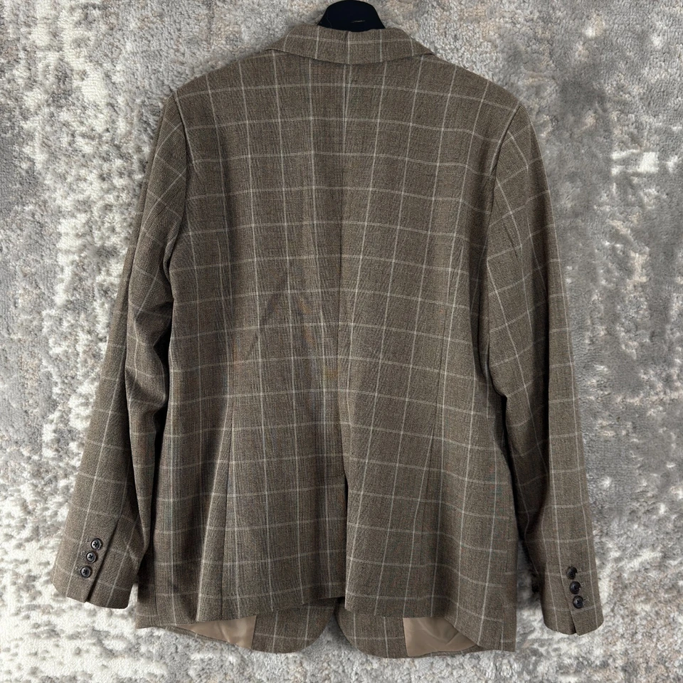 Chaqueta Blazer A New Day Talla 16 A Cuadros Elastizada Carrera Botón Muescas Manga Larga Foto 4 de 4