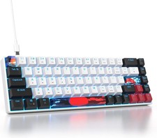 60 Percent Gaming Keyboard 68 Keys Mechanical LED GT68-Black-white