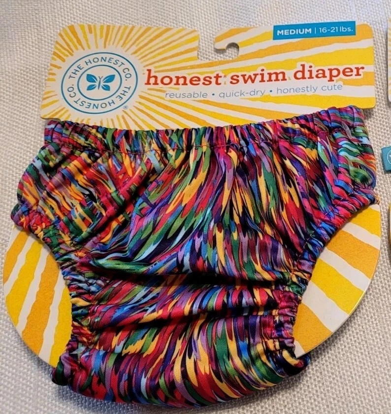 Lot 4 Honest Swim Diaper Reusable Medium 16-21 lbs Splash Girl Baby New  4 Total - Image 2 of 3