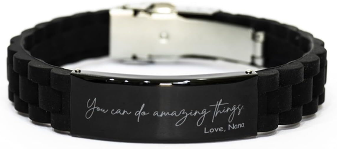 Nana's Inspirational Engraved Bracelet - You Can Do Amazing Things Gift-image