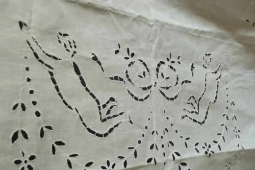 Textiles anciens Art déco nappes en lin