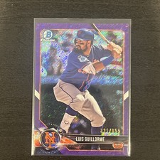 LUIS GUILLORME 2018 BOWMAN CHROME #BCP248 PURPLE SHIMMER REFRACTOR #/655 NY Mets