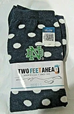 NCAA Notre Dame Green "ND" Logo Blue w/Dot Knee High Socks 4-9 Two Feet Ahead