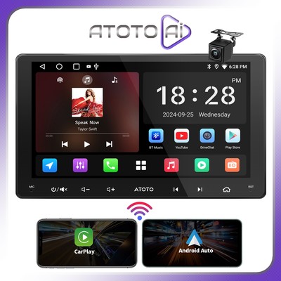 2DIN 2G+32G 9'' FOR Honda Carplay Wireless Radio Stereo SiriusXM Equalizer w/ Cam
