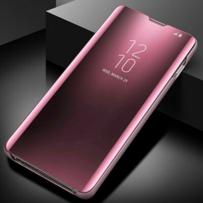 Flip Clear View Mirror Phone Case For Samsung S25 S24 S23 S22 S21 S20 S10 S9