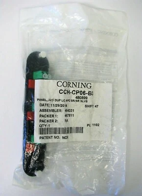 Corning CCH-CP06-B3 Panel 3 LC Singlemode, Duplex, 6 Fiber OS2, APC Polish *NEW* - Image 1 of 2