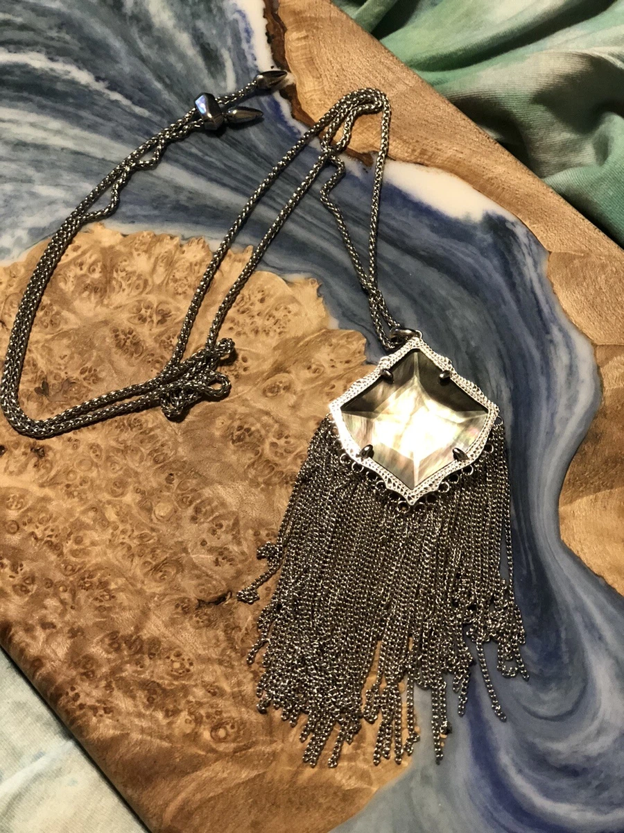 Kendra scott long silver necklace online