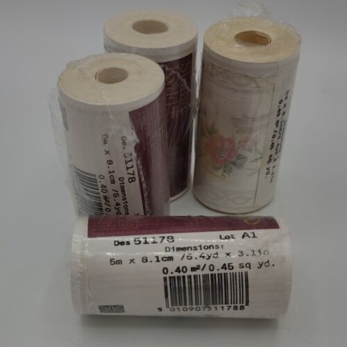 Lot 4 Rolls Shand Kydd Wallpaper Ready Pasted Vinyl Border Ivory Floral 51178 - Picture 3 of 8