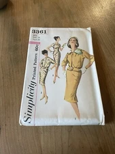 Vintage 1950s SIMPLICITY Pattern 3361 Dress  Miss Size 14 Bust 34