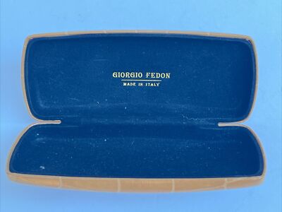 Vintage Giorgio Fedon Made In Italy Hard Shell Eyeglass Case Embossed