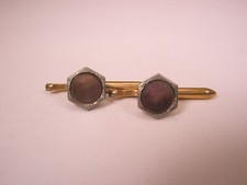 SINGLES 2 5/16" Gray Hexagon MOP Vintage Formal Tux Prom Groom Shirt Stud c248