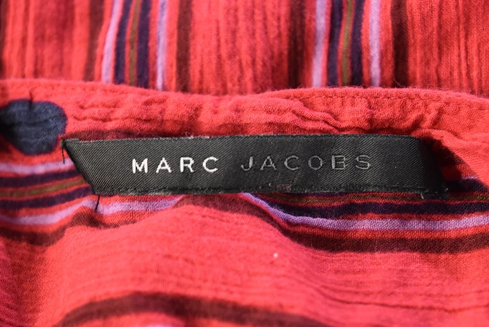 Blusa informal Marc Jacobs para mujer talla 4 a rayas rojas lino sin mangas Foto 4 de 4