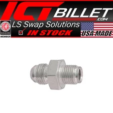 ICT Billet 6an to 1/2-20 Fitting Chevy Transmission / Power Steering Adapter