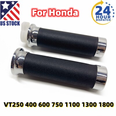 For Honda VT250 400 600 750 1100 1300 Right Grip Throttle Tube + Left Hand Grips