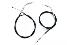 Black Throttle and Idle Cable Set with 36.81 inch Casing fits Harley Davidson