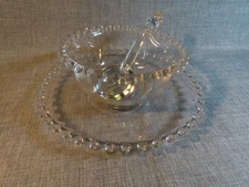 VINTAGE IMPERIAL CANDLEWICK GLASS 3 Piece Mayonnaise Set 1948-61