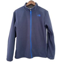 The North Face Boys' Grey Fleece Jacket with Blue Trim XL 18/20 Sherpa Lined