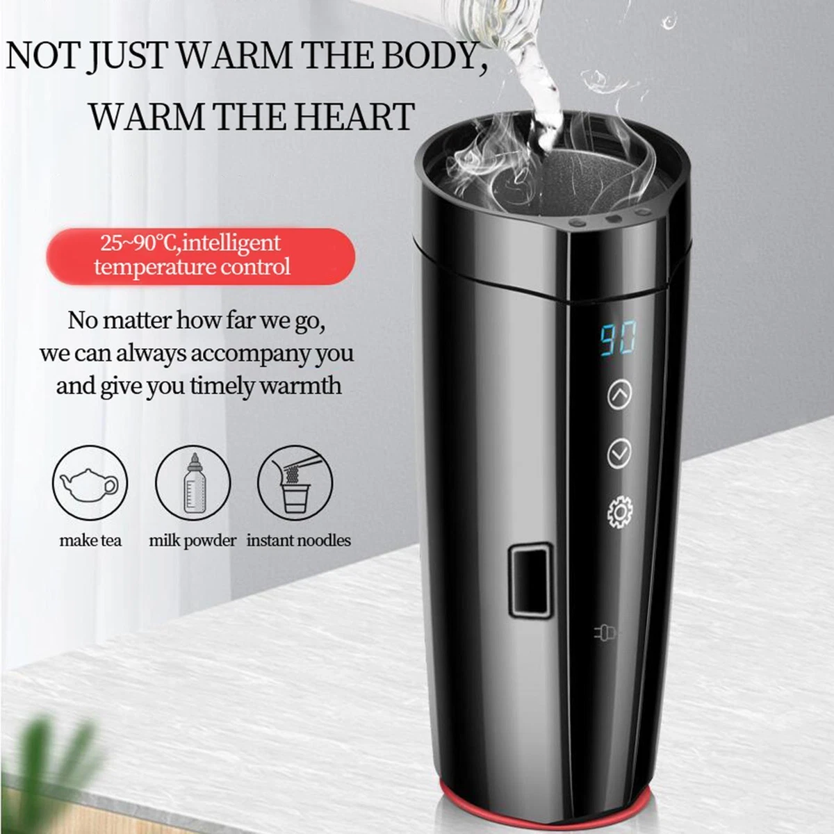 12V 24V 400ml Travel Heated Boiling Mug Coffee Tea Water Cup Car Electric Kettle