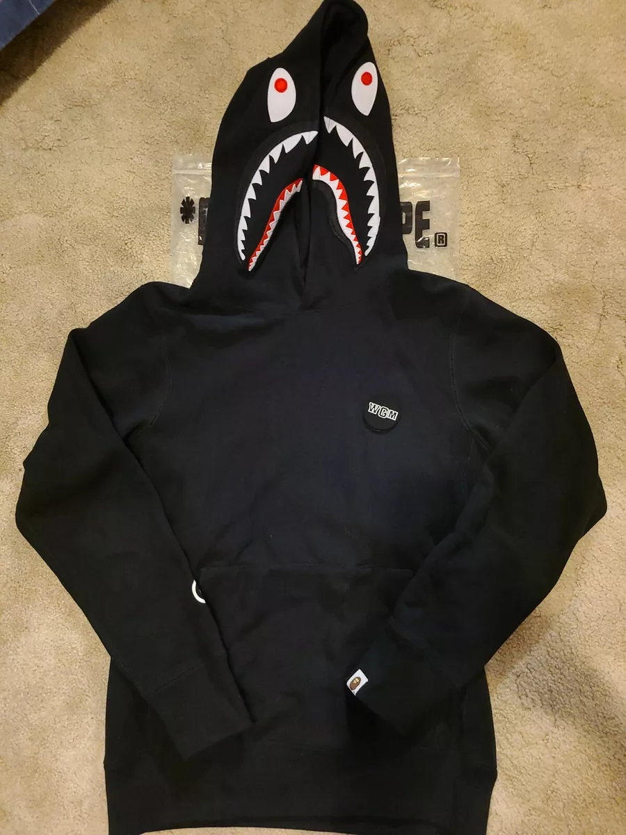 BAPE Shark Emblem Pullover Hoodie Black