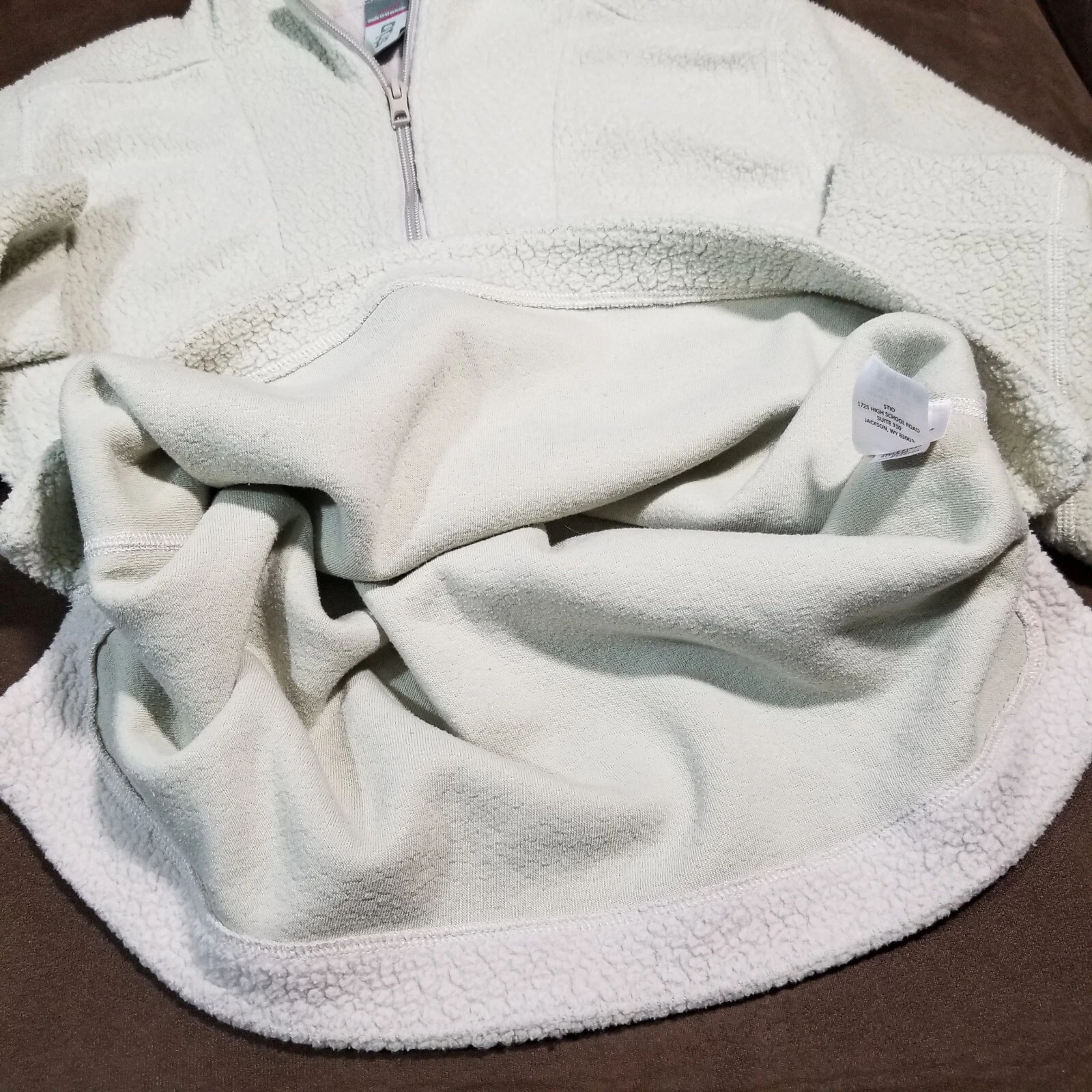 OFF WHITE STIO PILE 1 4 ZIP MAGLIONE FELPA UOMO SMALL OFF WHITE