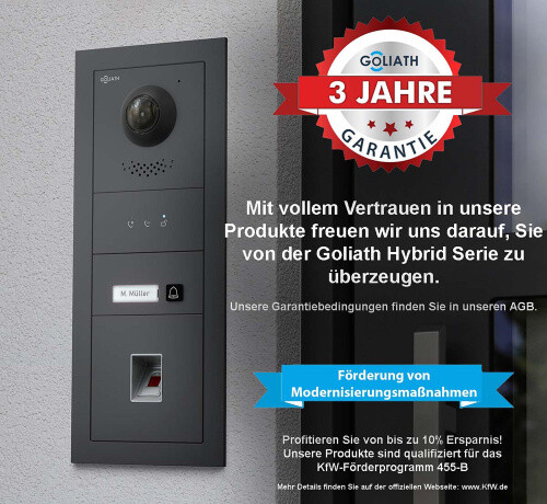 Goliath 2-Draht Video Türklingel mit Kamera Fingerprint Anhtrazit - Bild 10 von 34