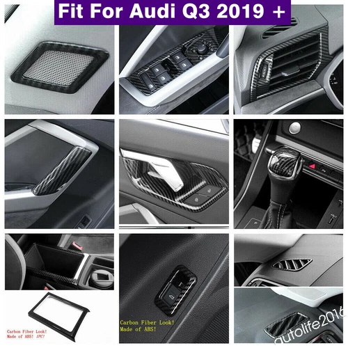 Accessories Pillar A Speaker / Air AC Cover For Audi Q3 2019 - 2024 Carbon Fiber