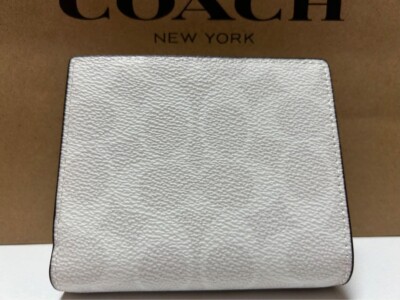 Coach fold mini wallet white signature from Japan | eBay