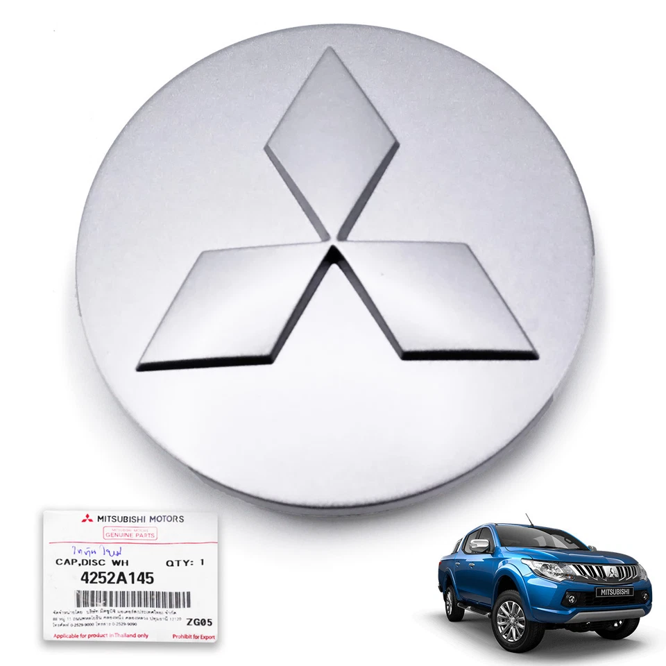 Tapacubos centrales plateados para Mitsubishi L200 Triton 2016-2018 Foto 4 de 4