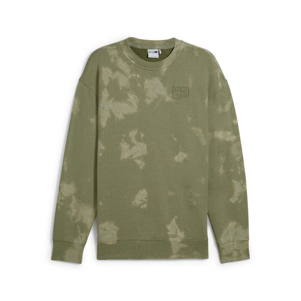 Мужская повседневная верхняя одежда Puma Downtown Re:Place Crew с капюшоном зеленого цвета 62676440