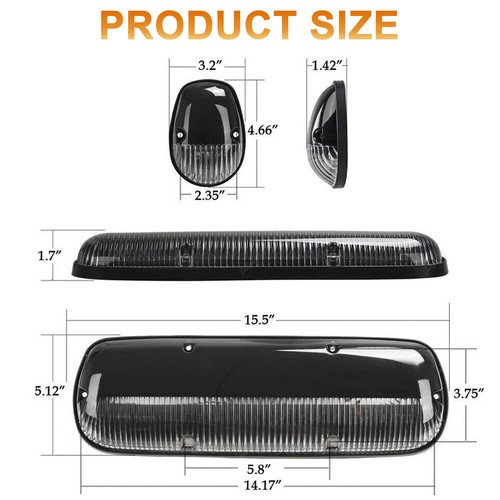 3PCS 30 LED Cab Marker Roof White Lights Assembly for 02-07 Chevy Silverado GMC - Picture 2 of 12